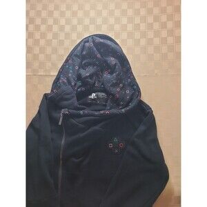 Playstation Women’s Large Hoodie Cowl Neck Asymmetrical Full Zip Black Rare